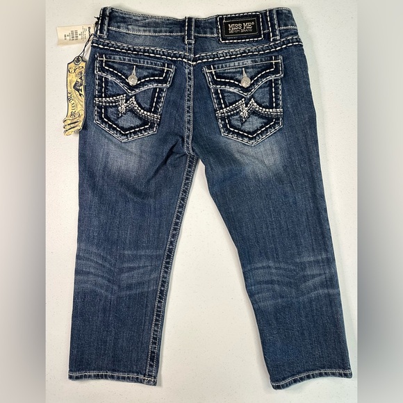 Miss Me Jeans Irene Capri Distressed Flap‎ Pockets Size 30 NWT - Picture 13 of 14